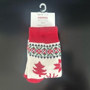 NWT Hanna Andersson kids 10/12 Nordic Christmas print socks